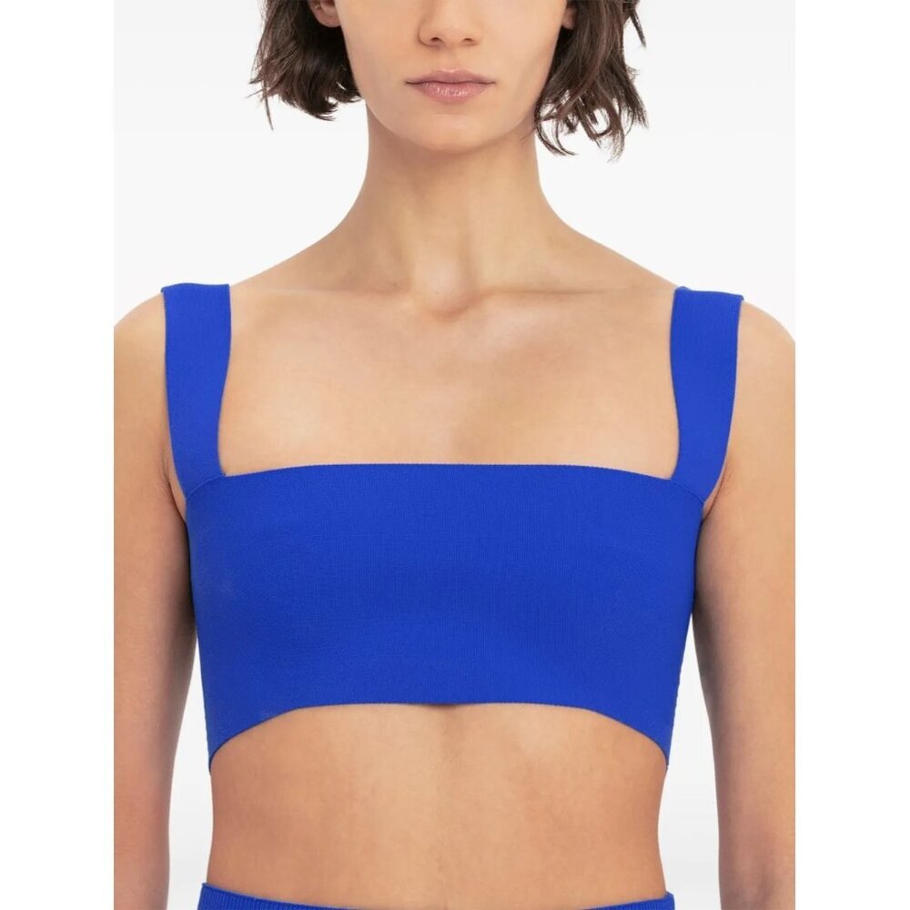 Victoria Beckham VB Body Stretch‎ Strap Viscose Bandeau Cropped Top- US 10